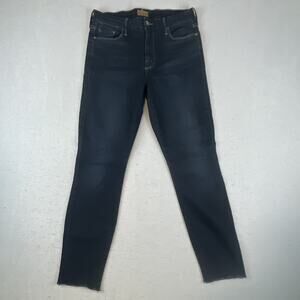 MOTHER The Looker Ankle Fray Womens Sz 28 High Rise Skinny Jeans Dark Wash